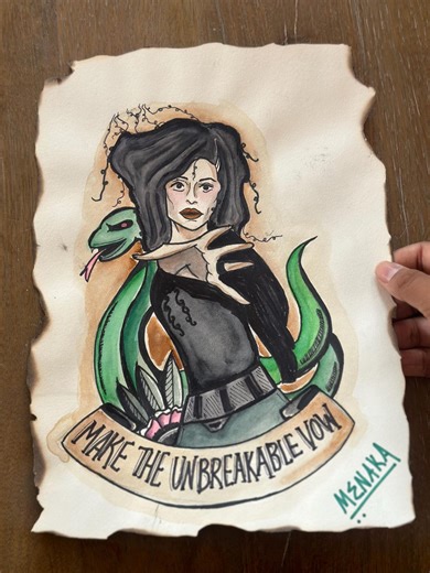 Bellatrix Lestrange Original Handmade Watercolor Painting - Etsy