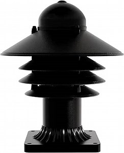 KASTLITE Nautical Pier Mount Outdoor Lighting Fixture - Rust & Waterproof Non-Metallic Coastal Lantern - Fits 3" Poles - UL Listed Patio Fence Porch Deck & Dock Light - USA Made, Short, Matte Black