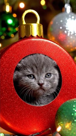 Christmas Ornament Pod Cat Box. | Cute catcat #christmas #merrychristmas #xmas