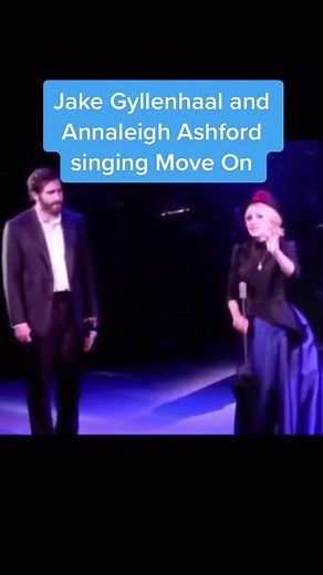 Jake Gyllenhaal and Annaleigh Ashford singing Move On #sunday #park #jakegyllenhaal #broadway #art #musical #theatre #foryou #fy #musicaltheatre #bway