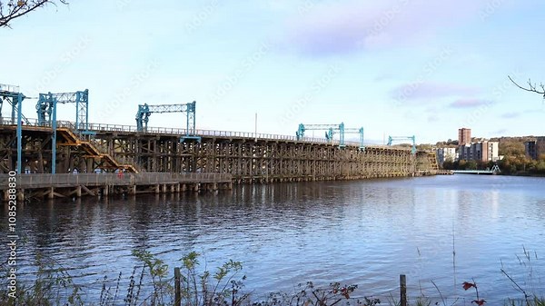 Gateshead UK: 29th Oct 2024: Dunston Staiths on the River Tyne on a sunny autumn day