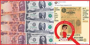 No, the value of one rupee in 1917 was not equal to 13 USD - FACTLY