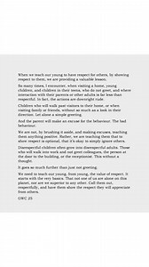 Teach respect to our young, with respect | Pay It Forward