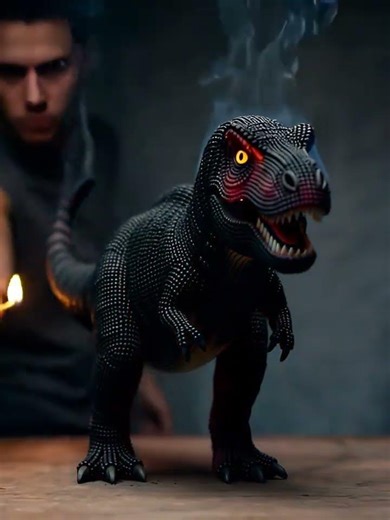 T-Rex vs Fire #dinosaur #satisfying #shorts