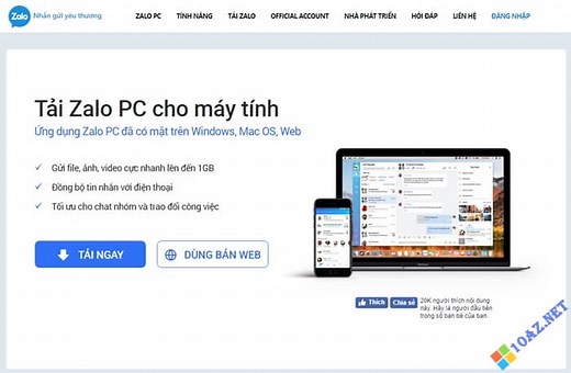 Tải Zalo cho máy tính PC Win 10 phiên bản mới nhất