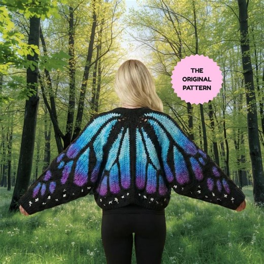 Butterfly Wing Crochet Cardigan Pattern, Tapestry Sweater PDF (video Tutorial) - Etsy