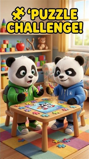 🧩 Poki vs Pico: The Puzzle Challenge! 😂 #panda #3danimation #poki #pico #kids #kidslearning