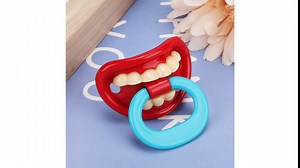 Baby Funny Pacifier, Soft Silicone Funny Dummy Nipple Teethers Teeth Pacifier Child Soother for Newborn Infant Toddler(#1) Teeth Dummy