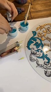 Glitter paint clock design filling work | AlKarim Ceiling Pvt Ltd.