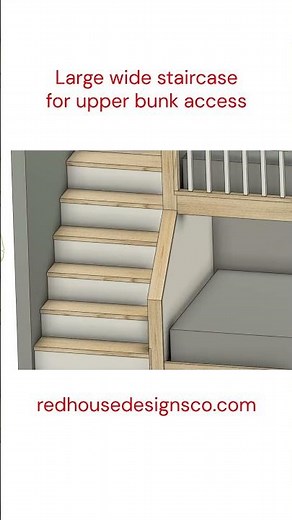 Twin XL Over Queen Bunk Bed | Design #192 by Redhouse Designs Co.