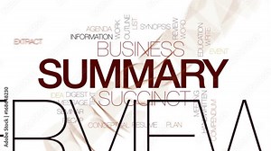 Summary animated word cloud, text design animation. Kinetic typography.