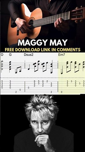 Maggie May Fingerstyle Guitar Tab | Full Acoustic Arrangement (Rod Stewart)