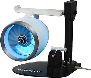 New Jet Engine Fan Aircraft Turbofan Turbojet Model, Desktop Turbojet Engine Creative Fan, 2 in 1 Engine Turbo Desk Ornament with Humidifier and Light,Aerospace Mechanical Science Model, Blue