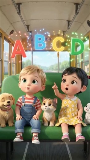 ABC Learning Adventure 🚌🐶 Fun Alphabet Song for Kids A B C D #shorts #usa #ai #kids #viral #school
