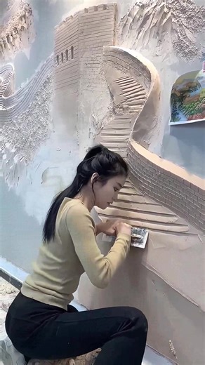 Relief murals of the Great Wall #muralistmingyue #greatwallofchina #beauty #mural #artist #artgallery #muralist #art | Muralist Mingyue