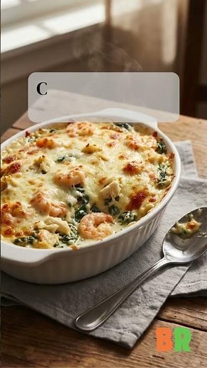 Creamy Shrimp & Crab Spinach Bake Warm, creamy, and bubbling with cheesy