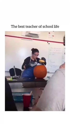 Pubscope on Instagram: "This video captures a classroom science demonstration where a teacher is conducting a controlled experiment using a pumpkin, commonly done to explain principles of pressure, chemical reactions, or gas expansion in a safe, visual way. Pumpkins are often used in experiments because their hollow interior and thick outer shell make pressure changes easy to observe. In many classroom demonstrations, gases produced by a chemical reaction (such as from hydrogen peroxide decompos