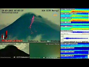 Rekaman 24 Maret 2022 Malam Hingga Siang Live Merapi - Indonesia's Mount Merapi - Volcano Eruption