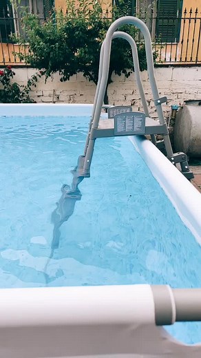 Above-Ground Swimming Pool with Fountain Feature