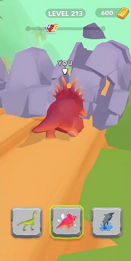 🎮 Dino Ninja Race Stage #213 🦖👑 #shorts #mobilegame #trex