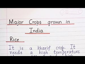 Major Crops grown in India