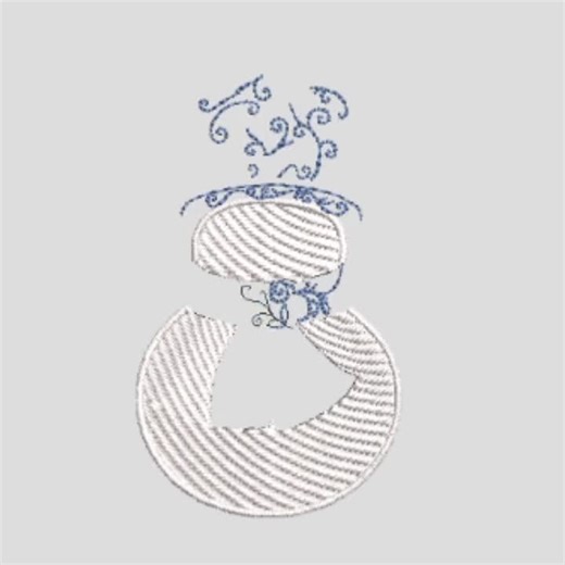 Chinoiserie Snowman Embroidery Design: Blue & White Holiday Pattern (EMB File) - Etsy