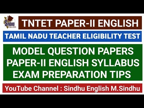 TNTET Paper-II English Model Question Papers / Language English Syllabus / Exam Preparation Tips