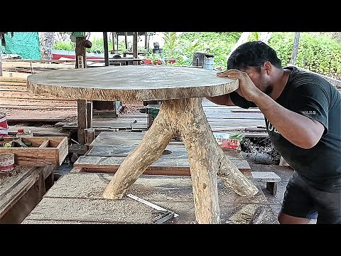 creative ideas only from tree trunks // make a natural table from tree trunks