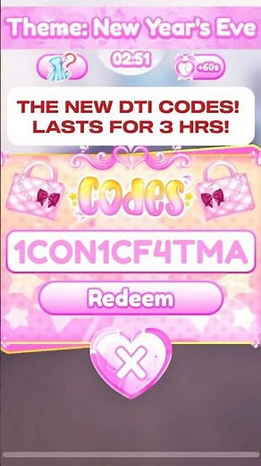 THE NEW DTI CODES REDEEM FAST! -aestheticxcookie- #fypviralシ #dticodes #christmascodes #roblox