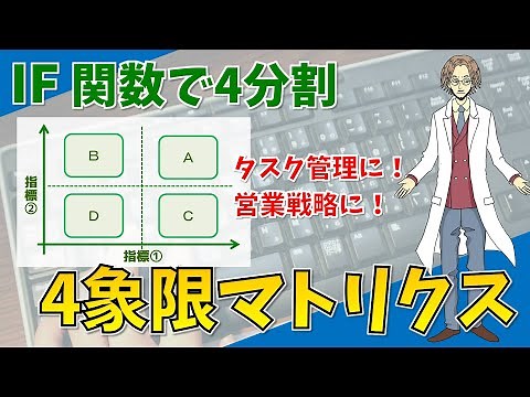 【4象限マトリクス（IF関数を使って4グループに仕分ける）】超わかりやすいエクセル（EXCEL）講座