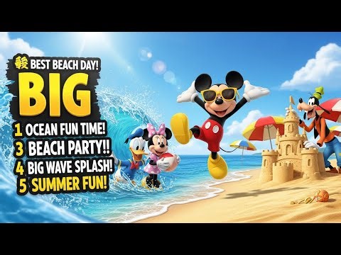 Mickey Mouse & Friends Beach Adventure | Fun at the Sea | Sunny Ocean Day Party