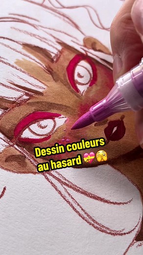 Dessin aux couleurs au hasard sur papier — défi dessin créatif