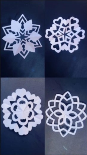 Paper Snowflake Tutorial | 4 Simple & Beautiful Designs #diy #paper #craft #papercutting #fyp