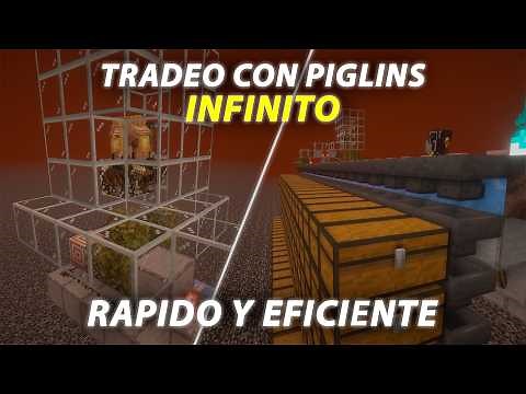 🔥INTERCAMBIO CON PIGLINS DEFINITIVO Minecraft 1.21.10 (AUTOMÁTICO) | Tutorial FÁCIL con FILTROS