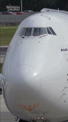 Atlas Air Boeing 747 Closeup Cockpit at Miami Int'l Airport Plane Spotting in 4K