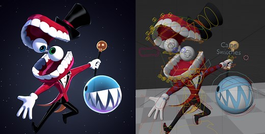 Caine & Bubble - Fully rigged model for Blender 4.4+