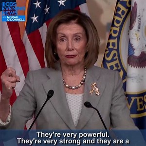 WATCH: As Pres. Trump mocks the articles against him as "impeachment light," Speaker Nancy Pelosi tells Nancy Cordes that "the president is wrong"; "They're very powerful. They're very strong and they are a continuation of a pattern of misbehavior on the part of the president." https://cbsn.ws/2RNohMe | CBS Evening News