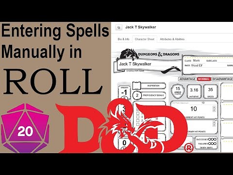 Roll20 Tutorial: Adding Spells Manually