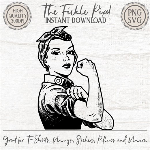 Rosie the Riveter SVG PNG, Vintage Feminist Clipart, Women Empowerment, Vintage 1940s, We Can Do It Wall Art - Etsy