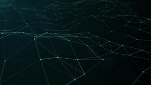 Abstract digital connection moving dots and lines. Technology background