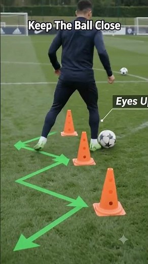 Master Ball Control with This Cone Drill! #football #soccer #footballtraining #ballcontrol