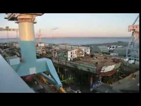 Time-Lapse Construction of Aircraft Carrier USS Gerald R. Ford