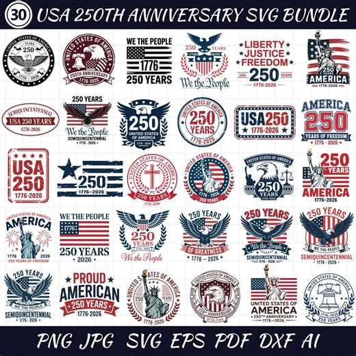 USA 250th Anniversary SVG Bundle – Patriotic Eagle, Statue of Liberty Designs (digital Download) - Etsy