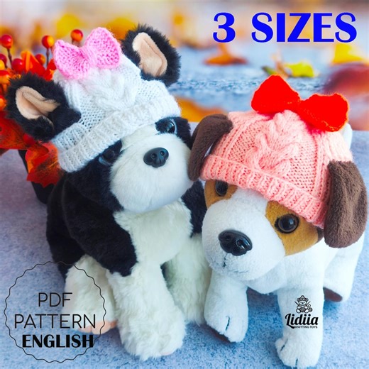 Adorable Dog Hat Knitting Pattern With Cute Bow for Small Dogs XS S M | Easy PDF Pet Hat Pattern in English | DIY Knitted Dog Accessory - Etsy Australia