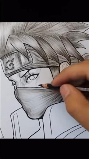 Kakashi Hatake Charcoal Drawing | Speed Drawing Kakashi Hatake. #firtina #drawing #animedrawing