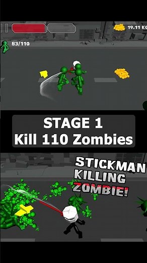 Stickman Killing Zombie! (PC) Stage 1: Kill 110 Zombies