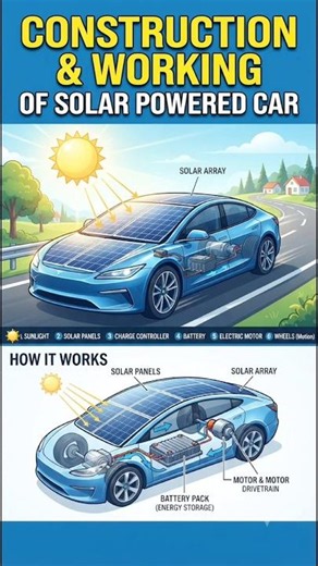 Solar Powered Car 🚗 construction and working #explore #science #physics #facts #shorts #tranding
