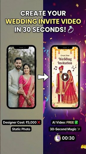 Free AI Wedding Invitation Video in 30 Seconds 🔥 | Instant Invite Maker 2026