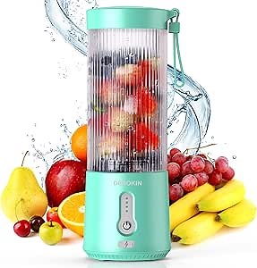 DENOKIN Portable Blender 16oz Vessel, Cordless Personal Size Small Blender for Shakes and Smoothies with 6 Blade for Kitchen, Home, Travel