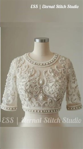 Luxury Diamond & Pearl Crop Top Designs 👒 | Fashion Design Shorts@EternalStitchStudio